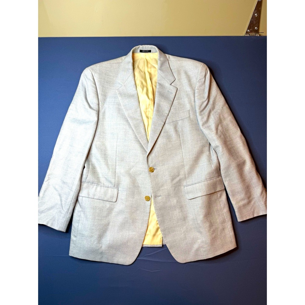 Lauren Ralph Lauren Blue Sport Coat 43R Silk Wool 2-Button Dry Clean